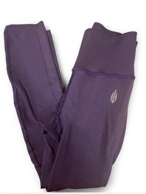 FP Movement Free People Ribbed Knit Plum Leggings XS NWOT